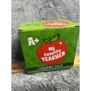 My Favorite Teacher Ceramic with an Apple 3 1/2″ x 3″